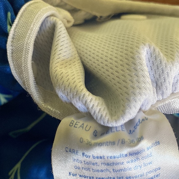 Beau & Belle diaper cover Baby Cloth Swim Diaper Blue Green Arrows Adjusts - Picture 7 of 12